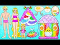 DIY Paper Doll | Rapunzel Mother And Daughter Decorate Rainbow Egg House | Dolls Beauty