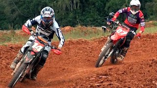 Disputa até a bandeirada na corrida da Nacional 200cc Livre Velocross Copa Gêmeas em Contenda PR