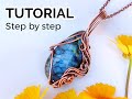 DIY jewelry making / wire wrap pendant tutorial / swirl necklace / wire work / easy jewelry tutorial