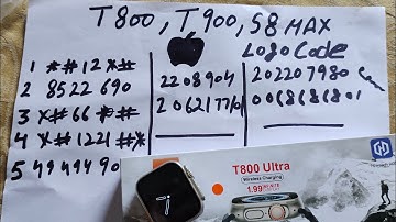 T800 Ultra Smart watch Apple logo code | T900 Ultra working Secret Apple logo code |