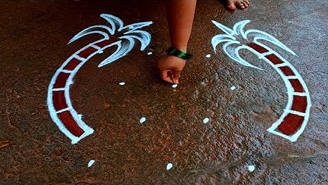 Pongal paanai kolam simple/5*3 sankranti chukala muggulu/bhogi kundalu muggulu/Beautiful rangoli