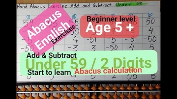 Abacus English beginner level Exercises episode 5 Add and Subtract Under 59 #education
