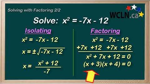 WCLN - Solving by Factoring - 2/2