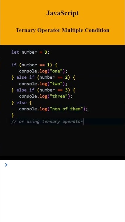 Javascript: Ternary operator for multiple conditions Code Example - YouTube