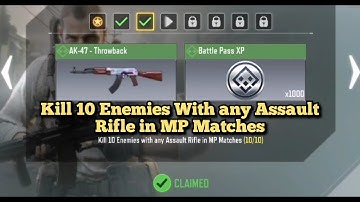 Kill 10 Enemies With any Assault Rifle in MP Matches Call Of Duty Mobile Task Complete