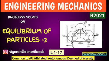 L 1- 17 | Equilibrium of Particles - 3 | Engineering Mechanics | ME3351 | R2021 | DHRONAVIKAASH