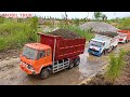 TERGULING DI PINGGIR JEMBATAN MOBIL TRUK TRINTON ISUZU GIGA MINIATUR RC - DUMP TRUCK FUSO