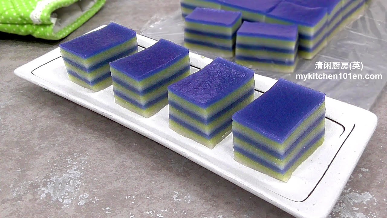 Natural 3-Colour 9-Layer Kuih Lapis  MyKitchen101en - YouTube