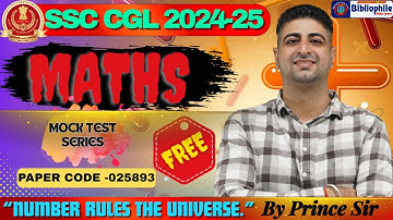 SSC CGL MATHS PAPER 025893 | SSC CGL MOCK TEST SOLUTION | SSC CGL MATHS CLASSES BY PRINCE SIR #ssc