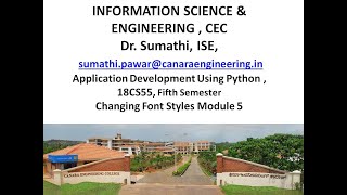 VTU PYTHON 18CS55 M5 L8 Changing Font Styles
