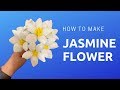 How to Make Jasmine Flower From Crepe Paper - وردة الياسمين أو الفل بطريقة جديدة ومختلفة