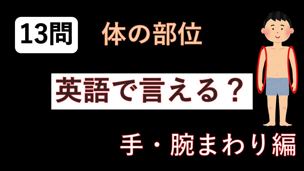 体の部位 英語で言える 手 腕まわり編 わき ひじ 上腕 前腕 親指 小指 英語クイズ いまさら聞けない Youtube