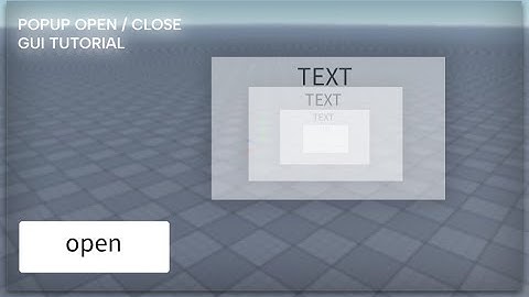 how to make a pop-up GUI in Roblox Studio