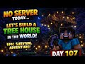 DAY 107 LIVE 🌙 NO SERVER! Finally Building EPIC TREE HOUSE in Survival 😱 #minecraft