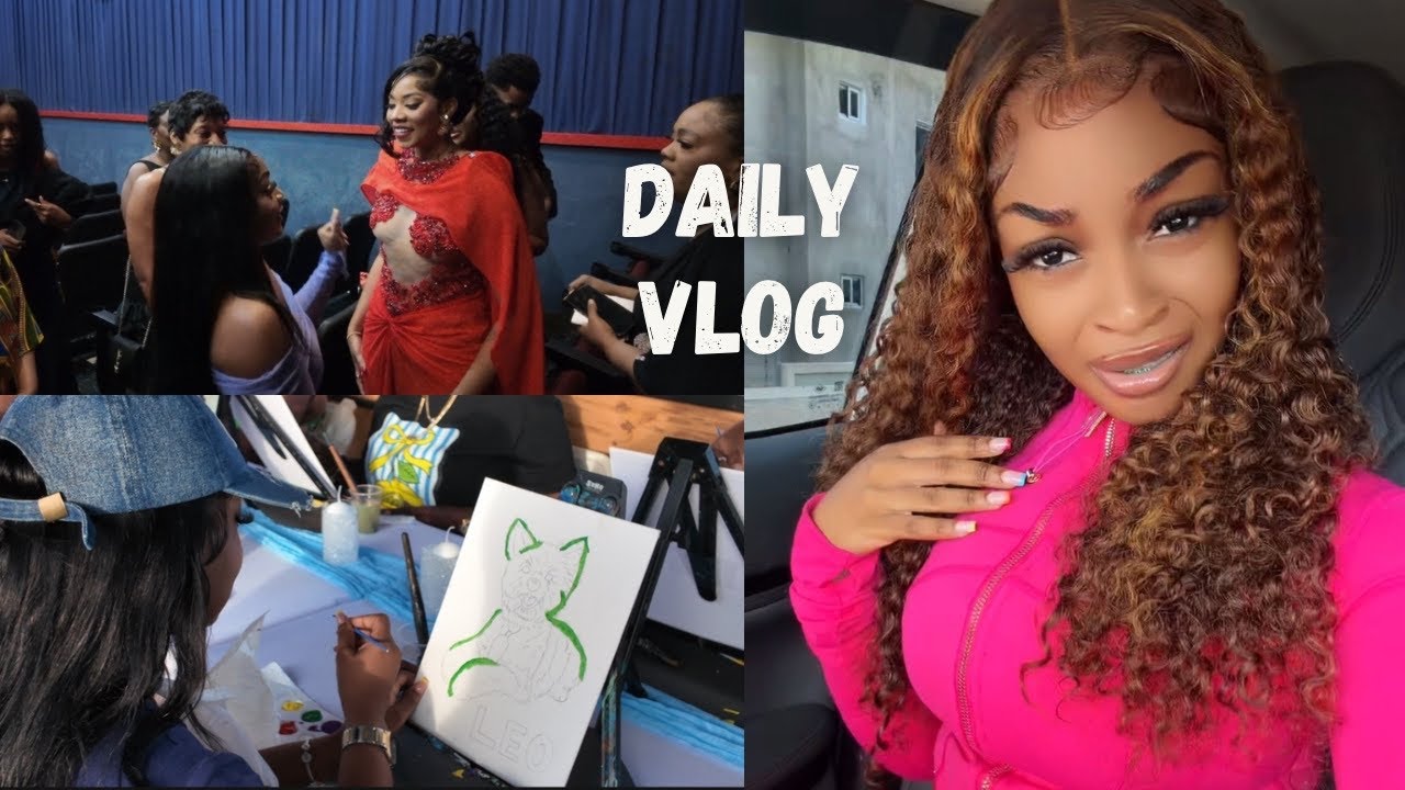 DAILY VLOG- Stew Peas Movie Premiere + Puppy Sip and Paint + Business Orders + Cluster Lashes w/ Abi