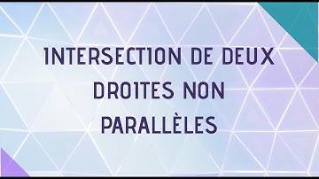 Intersection de deux droites
