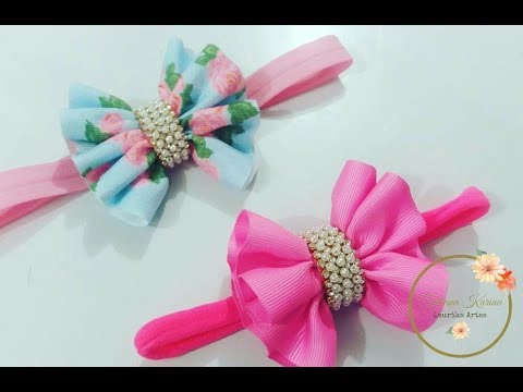 Laço Franzido feito com fita de gorgurão by Tatiana Karina PAP/DIY/TUTORIA