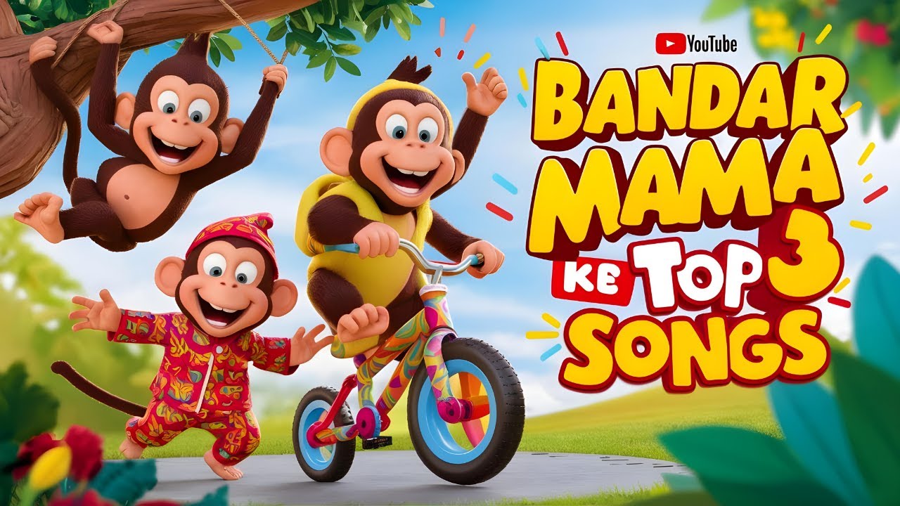 बंदर मामा के मजेदार गाने | Bandar mama l Hindi Rhymes And Kids Songs l ...