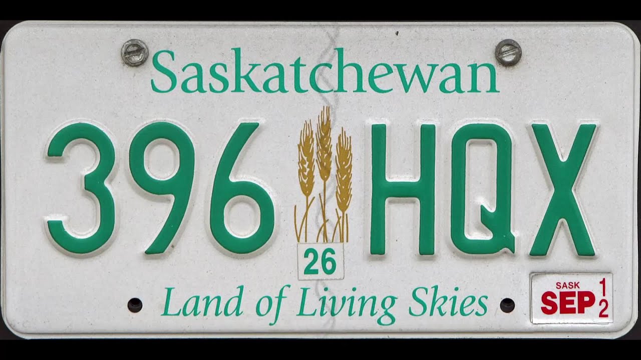 Saskatchewan license plate design history 1977Present day. YouTube
