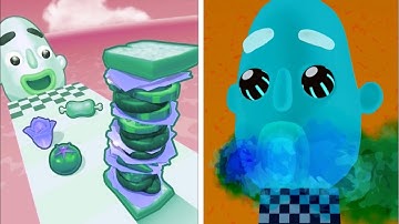 Sandwich Runner🥖vs Reverse Ball Speed Run Walkthrough , iOS Android Colour Run New Update part : 644