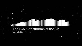 The 1987 Constitution of the Republic of the Philippines - Article  IX