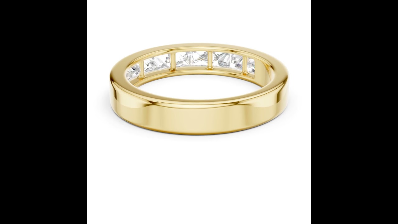 Princess Cut Diamond Channel Set Wedding Band