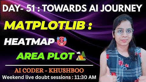 Day 51: Python MATPLOTLIB Plots - Heatmap & Area Plot | Step By Step Example | Complete AI Journey