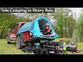 Solo camping in tropical rain  relaxing in the tent shelter asmr 