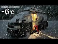 ［−6℃］大雪の極寒山奥で吹雪に襲われ寒さに凍える女ひとり雪車中泊/snow car camping