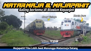 2 Kereta Kelas Ekonomi saling bertemu di Stasiun Kepanjen ( Majapahit & Matarmaja ) #keretaapi#kai