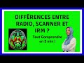 Les différences entre une RADIO , un SCANNER et une IRM , 3 techniques d'imagerie  / Noura Marashi