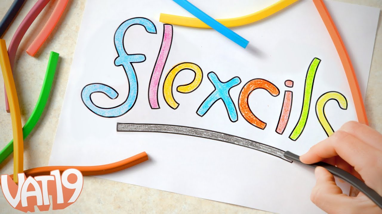 Flexcils: Bendable, flexible, and twistable colored pencils.