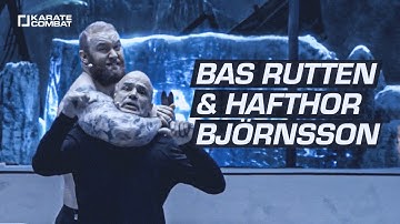 Bas Rutten and Hafthor Bjornsson demonstrate the Karate Combat rules