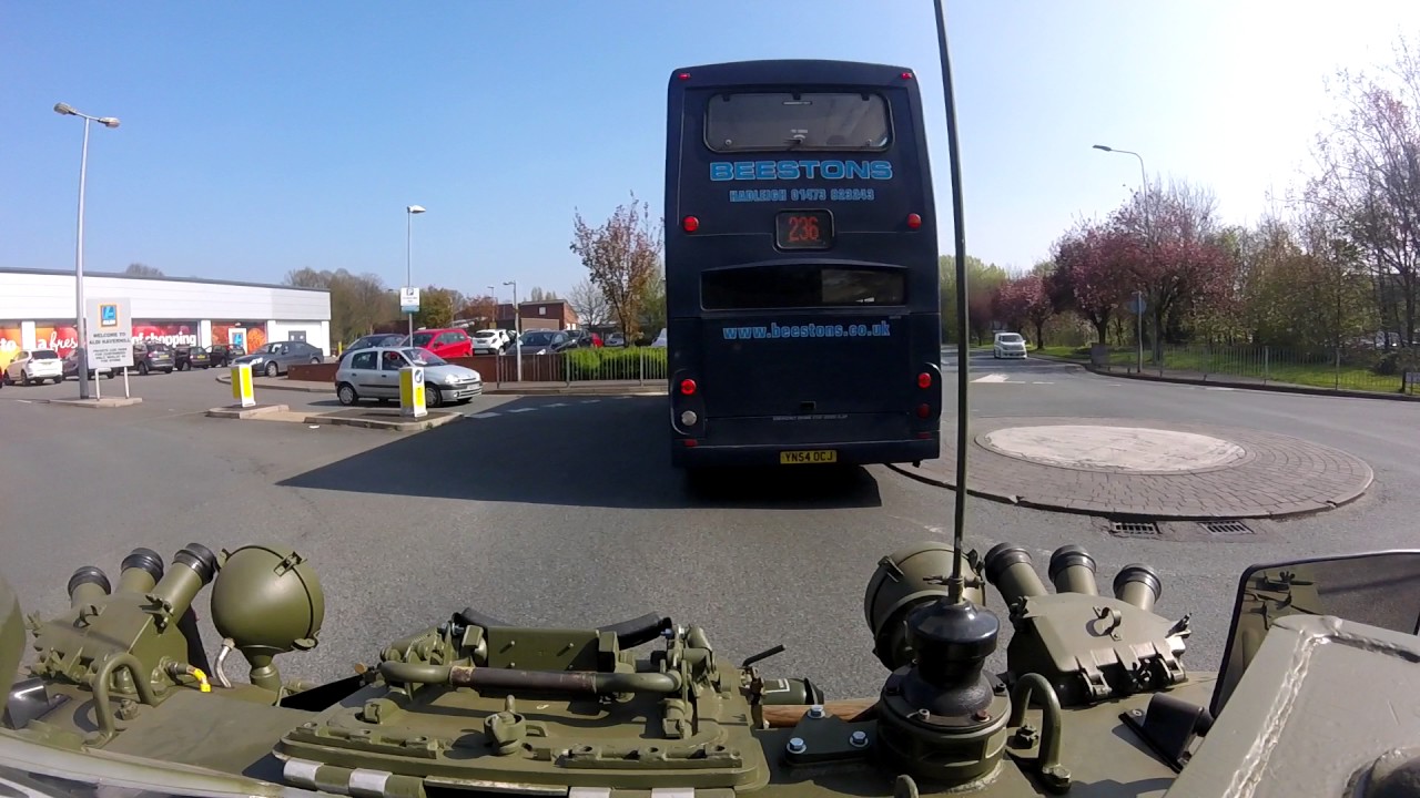 Ferret armoured car drive in Haverhill  Suffolk