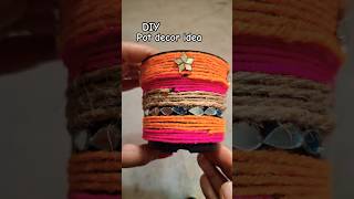 DIY pot decor idea 💡 👌#craft #diy #clay #diydecor #craft #craftitem #ytshorts #shortvideo #planter 🧿