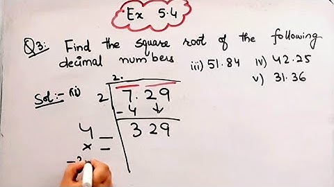 Find the square root of the following decimal numbers I 2.56, 7.29,51.84 , 42.25 ,31.36 I