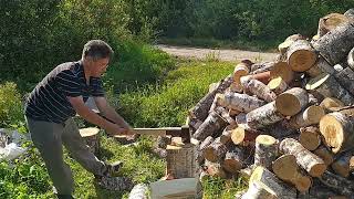 Как колоть дрова по-сибирски
