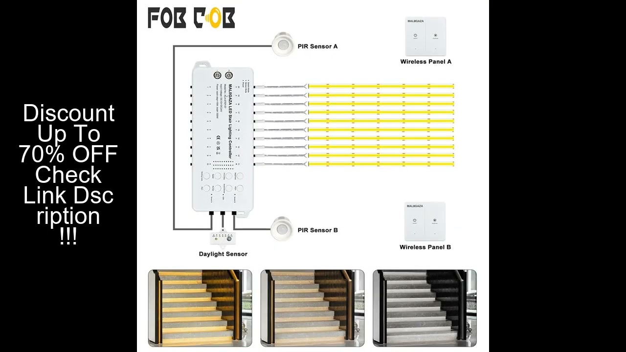LED Stair Light With Motion Sensor Stair Lighting 1-20 Step Easy Installation LED Staircase Light CO