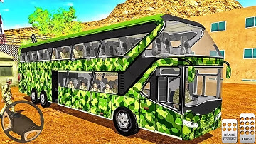 Army Bus Driving 2022 - Military Coach Transporter New Bus Unlocked - Android Gameplay