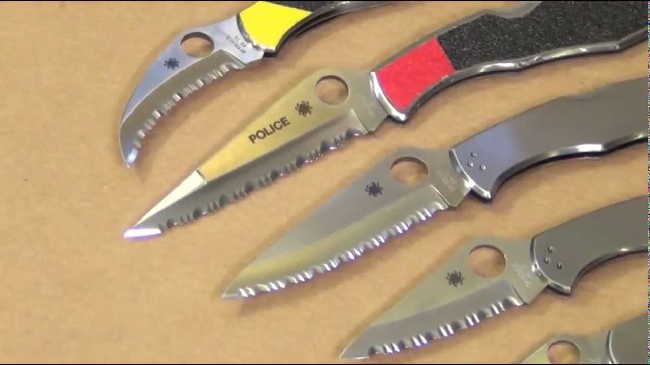 Spyderco Fully Serrated Knives, SS Handles YouTube