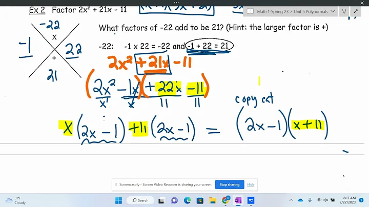 5.8 Factoring Trinomials a not=1