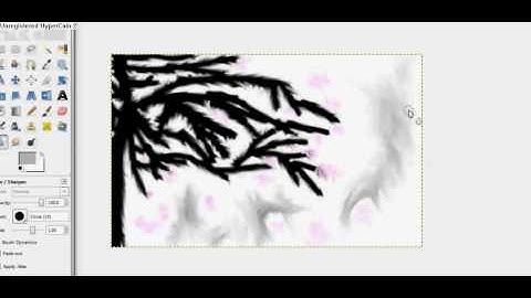 Me drawing a Sakura Tree on GIMP