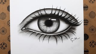 How To Draw Realistic Eyes Step by Step The Easy Way, Drawing Hobby Pencil Drawings