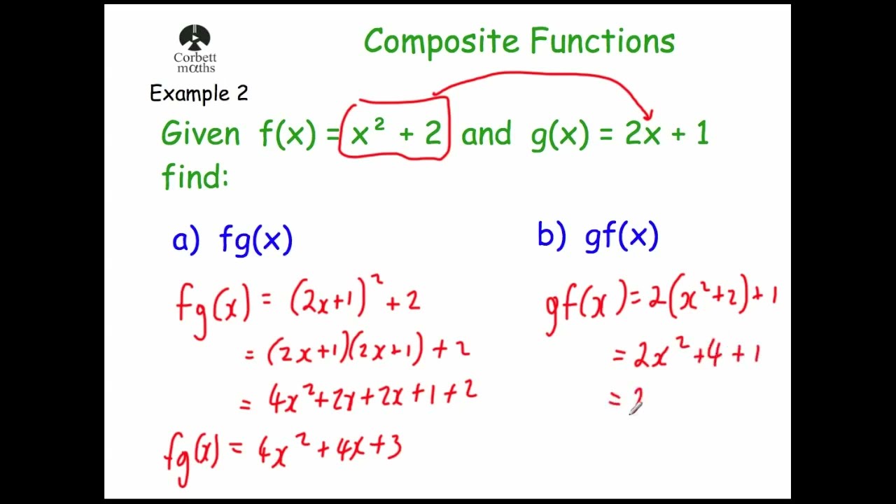 Composite Functions - Corbettmaths With Composite Function Worksheet Answer Key