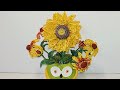 SUNFLOWER ПОДСОЛНУХ из бисера МК от Koshka2015 - цветы из бисера,  бисероплетение Beaded flowers DIY