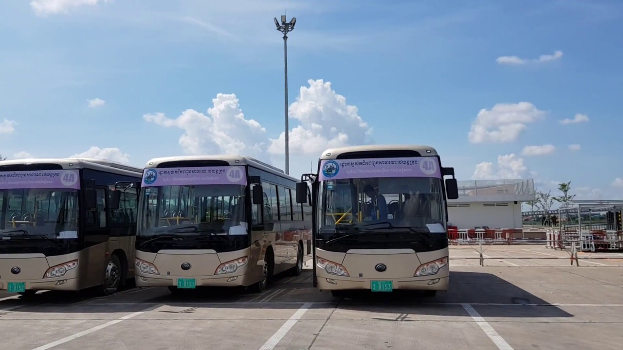 Phnom Penh new bus Line no3 to airport route - YouTube