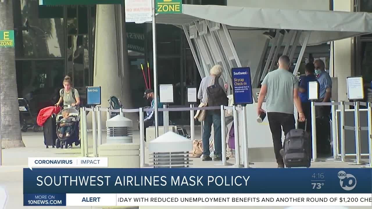 Southwest Airlines mask policy YouTube