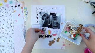 Scraptastic Process Video ~ Cheeky Little Moments ~ 8 5 x 11 Scrapbooking Layout + + + INKIE QUILL