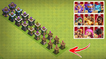 Super troops vs different levels of archer towers : clash of clans