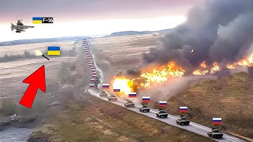 F-16 spot enorm Russisch konvooi – maar het is al te laat